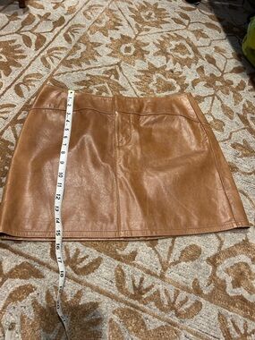 GAP Leather Mini Skirt in Cognac Brown